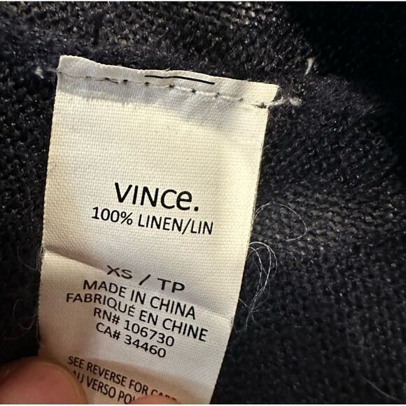 Vince linen boatneck sweater striped navy blue white - Picture 4 of 4